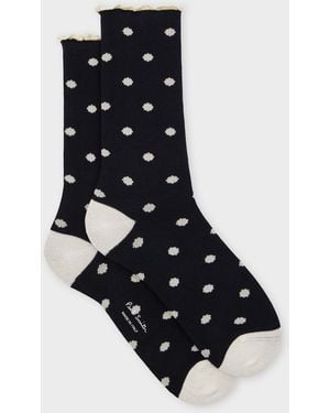 Paul Smith Dark Polka Dot Frill Socks - Black
