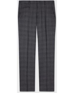 Paul Smith Slim-Fit Gingham Check Natural Stretch Wool Pants - Gray