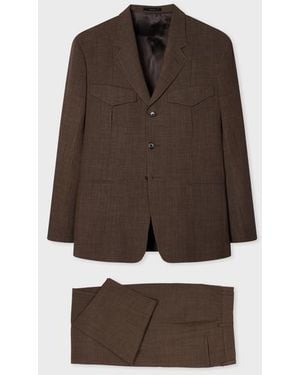 Paul Smith Crepe Viscose-Wool Two-Piece Suit - Brown