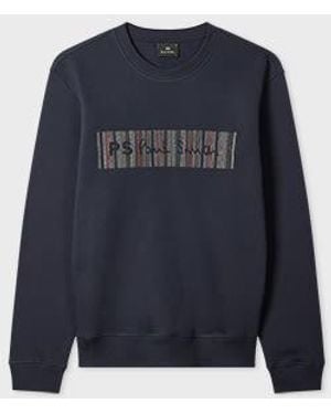 Paul Smith 'Stitch Stripe' Logo Sweatshirt - Blue