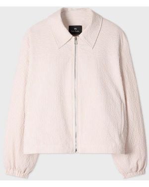 Paul Smith Seersucker Stripe Zip Jacket - Pink