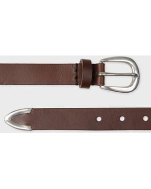Paul Smith Leather Braided Panel Belt - Brown