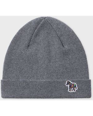 Paul Smith Zebra Logo Wool Beanie - Gray