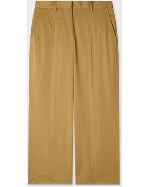 Paul Smith Khaki Cotton Cropped Pants - Natural