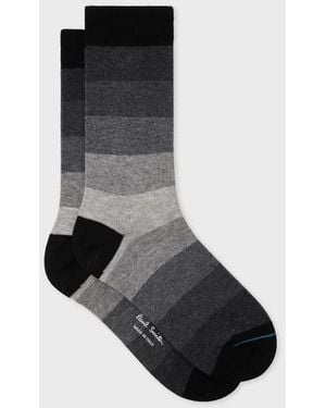 Paul Smith Cotton-Blend Ombre Stripe Socks - Black