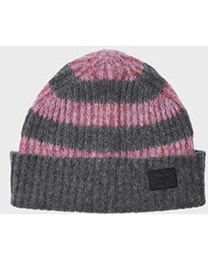 Paul Smith And Lambswool-Blend Block Stripe Beanie - Gray
