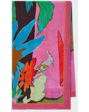 Paul Smith Cotton 'River Collage' Scarf - Pink