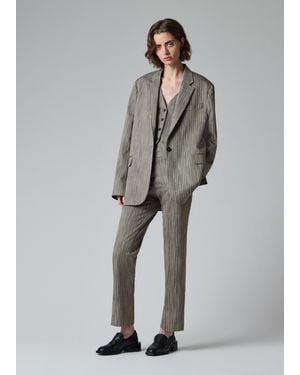 Paul Smith Longline Herringbone Oversized Blazer - Gray