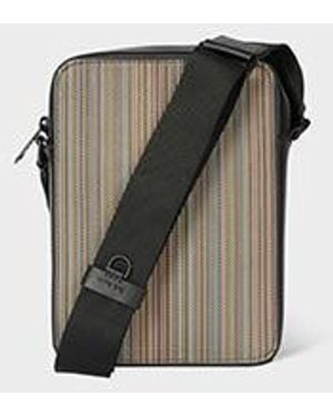 Paul Smith 'Signature Stripe' Coated Canvas Flight Bag - Multicolor