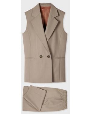 Paul Smith Taupe Wool Hopsack Two-Piece Suit - Natural