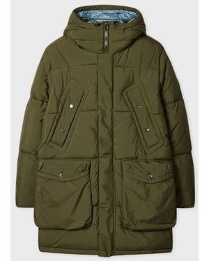 Paul Smith Forest Recycled Polyester Hooded Puffer Parka Coat - Green