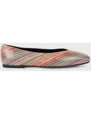 Paul Smith Signature Stripe Leather 'Topanga' Ballet Flats - Multicolor