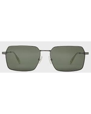 Paul Smith Gunmetal And 'Matheson' Sunglasses - Green