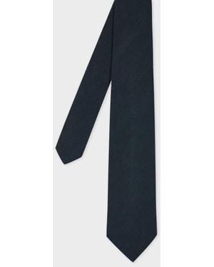 Paul Smith Linen-Silk Blend Textured Tie - Blue