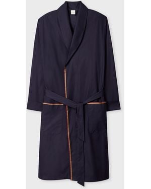 Paul Smith Dark Cotton 'Artist Stripe' Dressing Gown - Blue