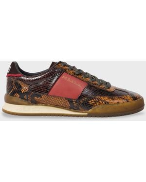 Paul Smith 'Dover' Snake Print Sneakers - Brown