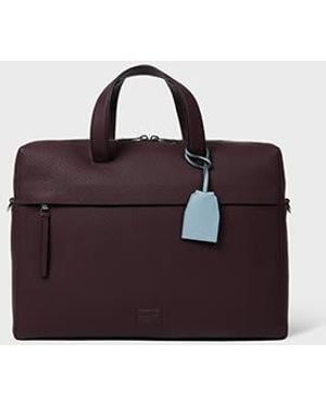 Paul Smith Burgundy Leather Double-Zip Folio - Red