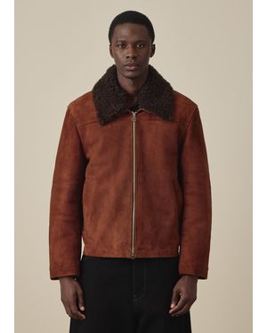 Paul Smith Suede Flight Jacket - Brown