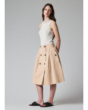Paul Smith Garment Dyed Sand Button Skirt - Natural
