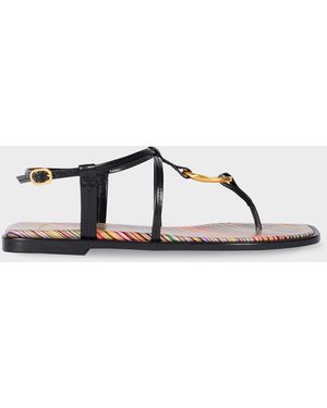 Paul Smith 'Lemmon' Signature Stripe Strappy Sandals - Brown