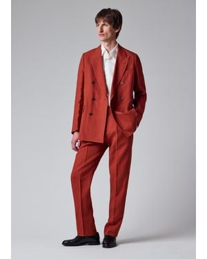 Paul Smith Rust Linen Pants - Red
