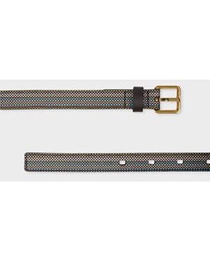 Paul Smith 'Signature Stripe' Check Belt - Metallic