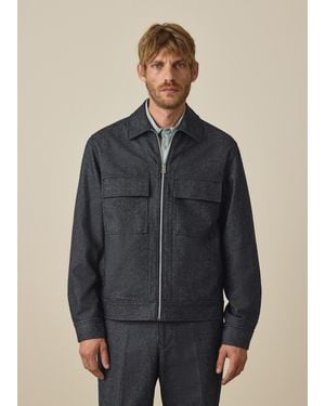 Paul Smith Cotton-Blend Flannel Zip Jacket - Black