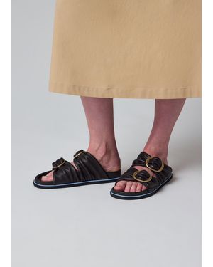 Paul Smith Dark 'Camolin' Double Strap Mule Sandals - Brown