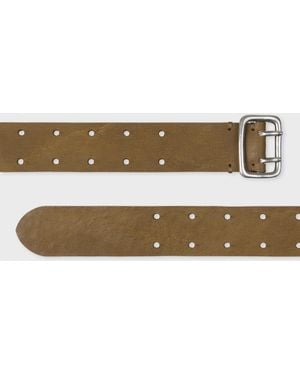 Paul Smith Notch Hole Leather Belt - Natural