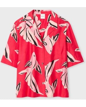 Paul Smith Cotton-Silk 'Fish' Shirt - Red