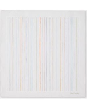Paul Smith 'Pencil Stripe' Pocket Square - White