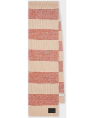 Paul Smith And Lambswool-Blend Block Stripe Scarf - White