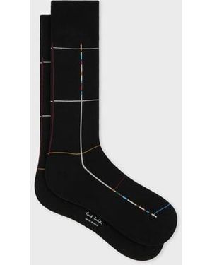 Paul Smith 'Signature Stripe' Check Socks - Black