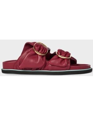 Paul Smith Burgundy 'Camolin' Double Strap Mule Sandals - Red