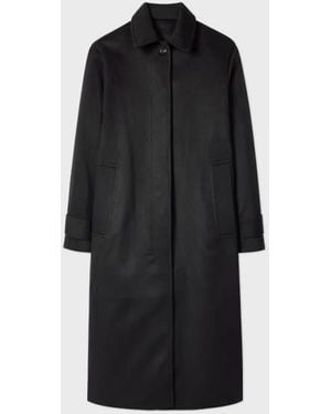 Paul Smith Wool-Cashmere Blend Back-Button Coat - Black