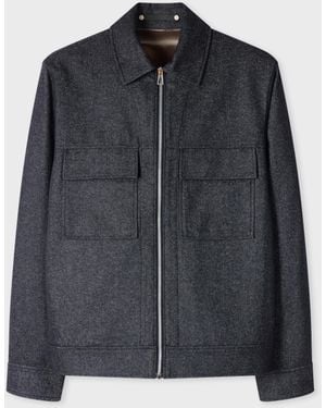Paul Smith Cotton-Blend Flannel Zip Jacket - Black