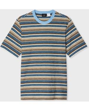 Paul Smith Mixed Stripe T-Shirt - Blue