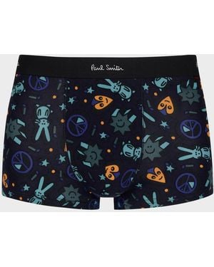Paul Smith Cotton 'Pop Bunny World' Print Boxer Briefs - Blue