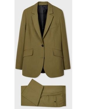 Paul Smith Wool Hopsack Wide-Leg Two-Piece Suit - Green