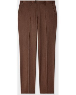Paul Smith Wool-Cashmere Flannel Pants - Brown