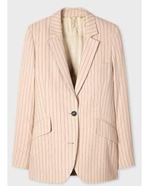 Paul Smith Sand Pinstripe Blazer - Natural