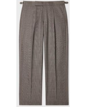 Paul Smith Mix-Up Check Wool Pants - Gray