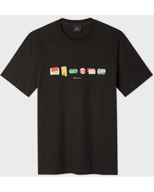 Paul Smith 'Stickers' Print T-Shirt - Black