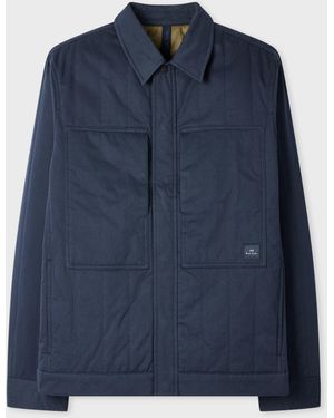 Paul Smith Cotton-Blend Padded Overshirt - Blue