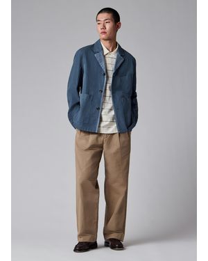 Paul Smith Mid Cotton-Linen Three-Button Jacket - Blue