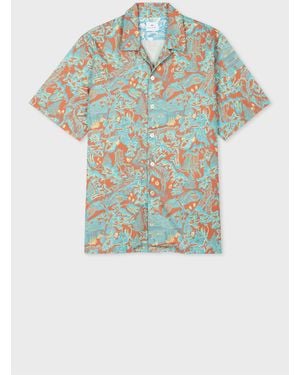 Paul Smith Casual-Fit And 'Chalet' Print Shirt - Blue