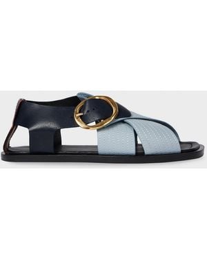 Paul Smith 'Merle' Leather Cross Strap Sandals - Blue