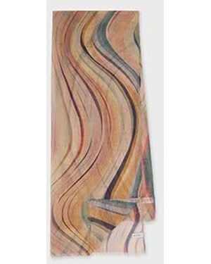 Paul Smith Linen-Blend 'Swirl' Scarf - Brown