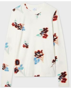 Paul Smith 'Hazy Floral' Long Sleeve T-Shirt - White