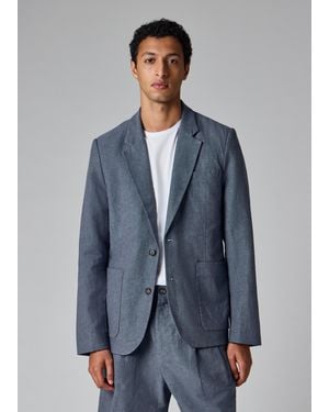 Paul Smith Mid Linen-Cotton Buggy-Lined Blazer - Blue